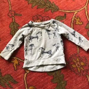 Old Navy Cute Horse Sweater gray/blk 18-24m